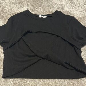 Better Be Black Crop Cut Out T-Shirt